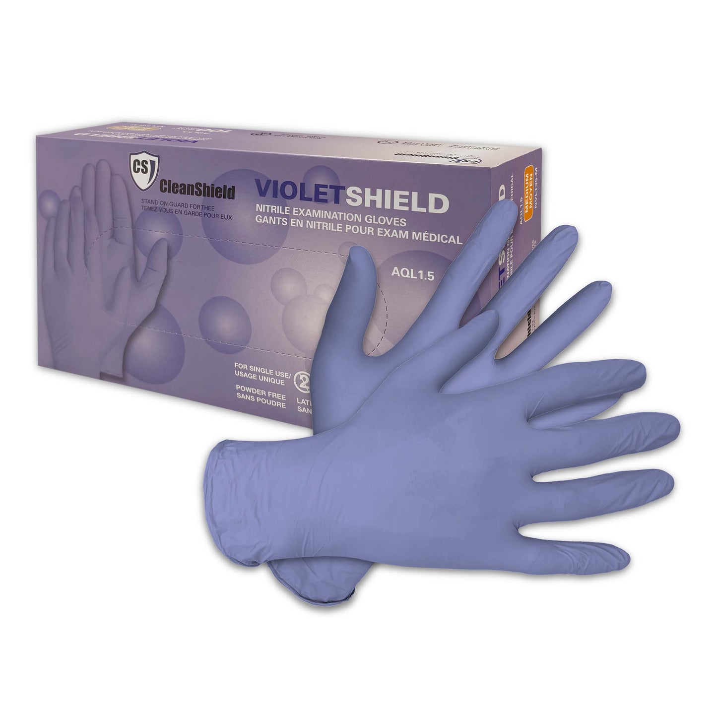VioletShield Nitrile Examination Gloves, 3MIL