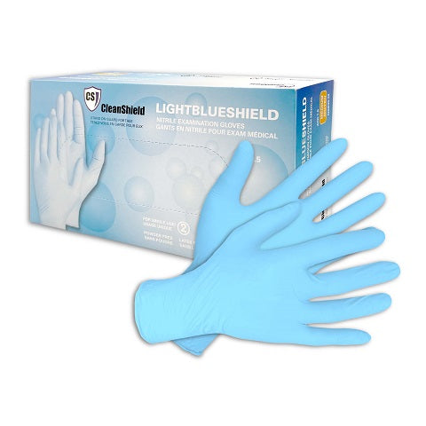 LightblueShield Nitrile Examination Gloves, 3MIL